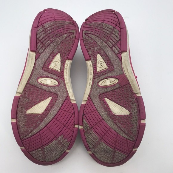 Athletic Works Knit Cage Sneaker Girls 3M Slip On Pink & Black Running Shoes - Picture 8 of 9
